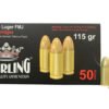 STERLING 9MM 115GR FMJ BRASS 50/1000
