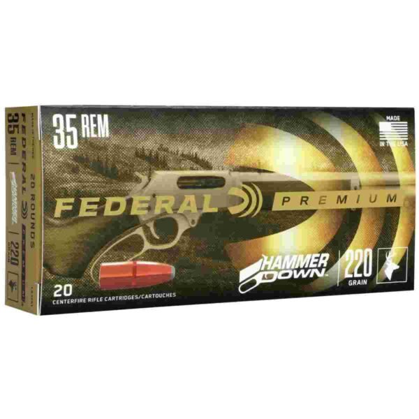 https3A2F2Fmedia.chattanoogashooting.com2Fimages2Fproduct2FFALG35R12FFALG35R1.jpg Federal HammerDown Rifle Ammunition .35 Rem 220 gr SPFN 1990 fps 20/ct