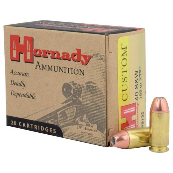 Hornady Custom Handgun Ammunition .40 S&W 155 gr XTP 1180 fps 20/box