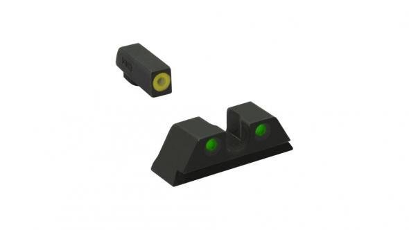 Meprolight ML40220 Hyper-Bright Yellow Ring Front/Green Rear Sights for Glock Models: 4243