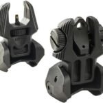 Meprolight Mepro FRBS - Self Illuminated Flip Polymer Black Back-up Rifle Sights 2 Dot Rear/Green Hyper Bright Front