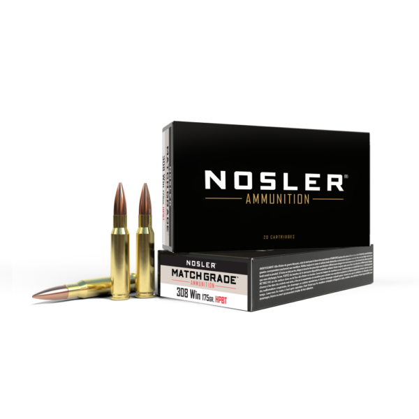https3A2F2Fmedia.chattanoogashooting.com2Fimages2Fproduct2FNO600722FNO60072-1.png Nosler Match Grade Rifle Ammunition .308 Win 175 gr CC 2500 fps - 20/box
