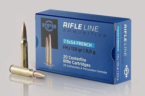 PPU Rifle Ammunition 7.5x54mm French 139 gr FMJ 2600 fps - 20/ct