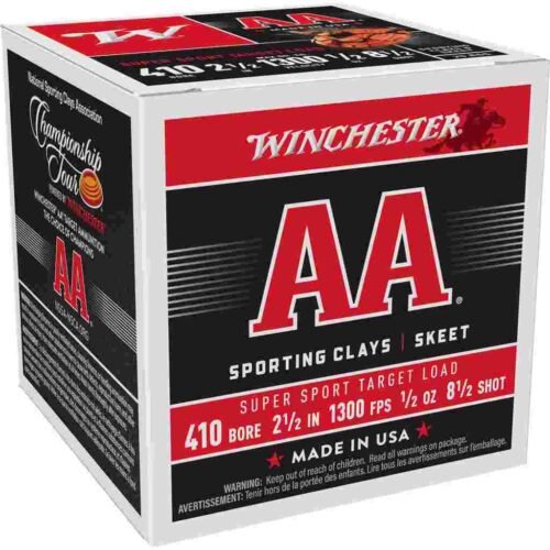 Winchester AA Sporting Clays Shotshells 410 ga 2-1/2" 1/2oz #8.5 1300 fps 25/ct