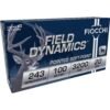 Fiocchi Field Dynamics Rifle Ammunition .243 Win 100 gr PSP 3200 fps 20/ct