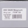 UNDERWOOD 460 SW MAG 360GR - FLAT NOSE 20RD 10BX/CS