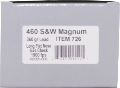 UNDERWOOD 460 SW MAG 360GR - FLAT NOSE 20RD 10BX/CS