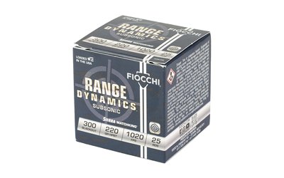 Fiocchi Dynamics, Subsonic, 300 Blackout, 220 Grain, Hollow Point, 25 R