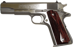 COLT GOVT SERIES 70 45ACP - STAINLESS FS WOOD GRIPS