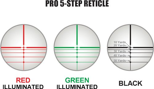 UTG CROSSBOW SCOPE 4X32 1" PRO - 5-STEP RGB RETICLE QD RINGS