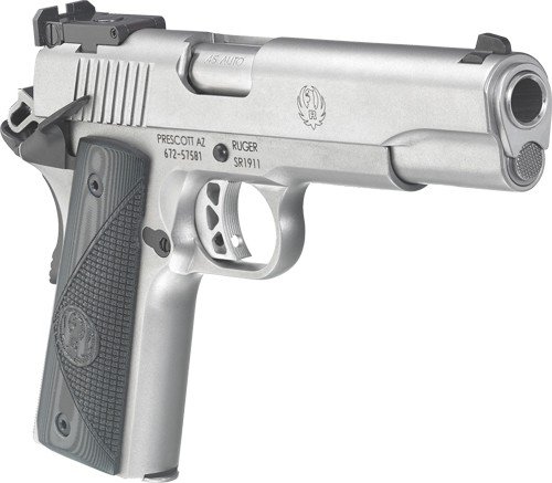 RUGER SR1911 TARGET 45ACP ADJ - STAINLESS G10 GRIPS