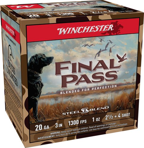 WINCHESTER FINAL PASS 20GA 3" - 1OZ #2.5 & #4 25RD 10BX/CS