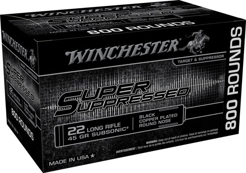 WINCHESTER SUPER SUPPRESSED - 22LR 45GR LEAD-RN 800RD 2BX/CS