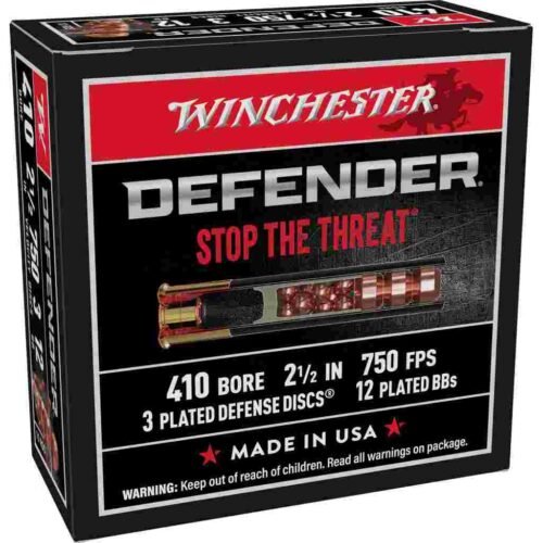 Winchester Supreme Elite PDX1 Personal Defense Shotgun Ammunition .410 ga 2 1/2"  3 disc 12 plts Slug 750 fps 10/ct