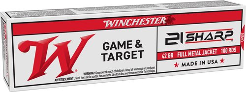AUSA21 WINCHESTER USA 21 SHARP 42GR - FMJ 1325 FPS 100RD 20BX/CS