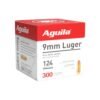 Aguila Handgun Ammunition 9mm Luger 124 gr FMJ 1115 fps 300/ct