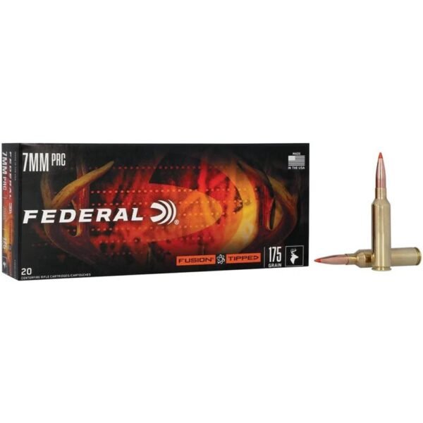 https3A2F2Fmedia.chattanoogashooting.com2Fimages2Fproduct2FFAF7PRCTFS22FFAF7PRCTFS2-1 Federal Fusion Tipped Rifle Ammunition 7mm PRC Mag 175gr PT 3000 fps 20/ct