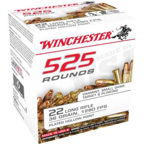 https3A2F2Fmedia.chattanoogashooting.com2Fimages2Fproduct2FWN22LR525HP2FWN22LR525HP-1 Winchester .22 LR Bulk Pack Rimfire Ammunition .22 LR 36 gr CPHP 525/ct