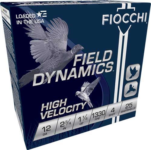 A12HV4.jpg FIOCCHI 12GA 2.75" 1-1/4OZ #4 - 1330FPS 25RD 10BX/CS