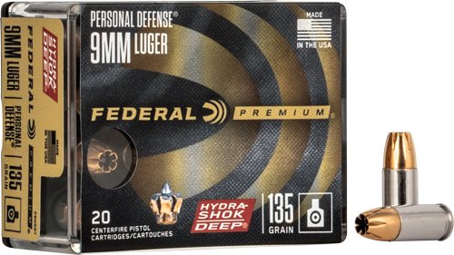 AP9HSD1_1 FEDERAL 9MM LUGER 135GR - HYDRA-SHOK DEEP HP 20RD 10BX/C