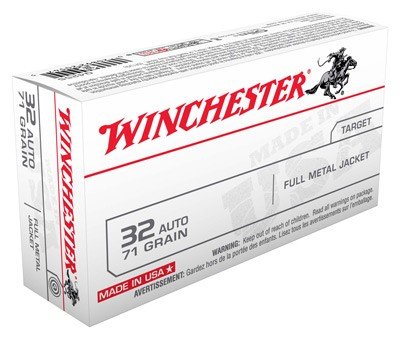 AQ4255 WINCHESTER USA 32 ACP 71GR - FMJ-RN 50RD 10BX/CS