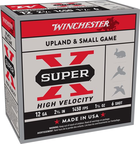 AX12HV6 WINCHESTER SUPER-X 12GA 2.75" - 1-1/4OZ #6 1450FPS 25RD 10BX/C