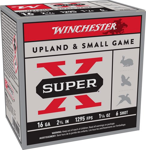 AX16H6_1 WINCHESTER SUPER-X 16GA 2.75" - 1-1/8OZ #6 1295FPS 25RD 10BX/C