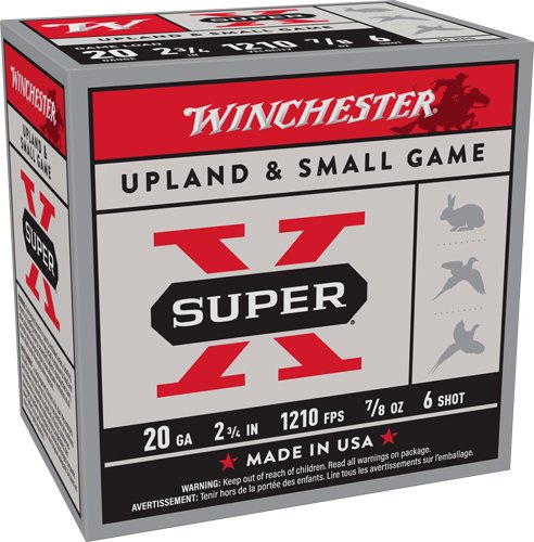 AXU206 WINCHESTER SUPER-X 20GA 2.75" - 7/8OZ #6 1210FPS 250RD CASE