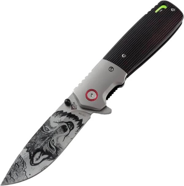 Custom Engraved Folding Pocket Knife  (fluorescence Wolf)