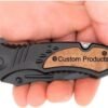 Custom Engraved Folding Pocket Knife (Tactical Black)