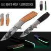 Custom Engraved Folding Pocket Knife  (fluorescence Wolf)