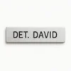 Custom Police, Fire, Municipal Name Tag – Engraved Metal Plate in Gold or Silver With Clutch 5/8" X 2-1/2"