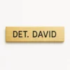 Custom Police, Fire, Municipal Name Tag – Engraved Metal Plate in Gold or Silver With Clutch 5/8" X 2-1/2"