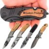 Custom Engraved Folding Pocket Knife (Tactical Black)