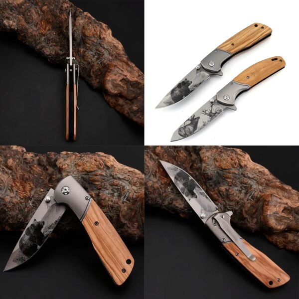 Custom Engraved Folding Pocket Knife (Bear Blade)