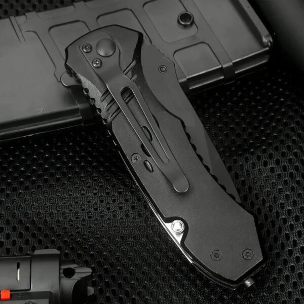 Custom Engraved Folding Pocket Knife (Tactical Black)