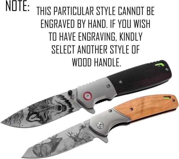 Custom Engraved Folding Pocket Knife  (fluorescence Wolf)
