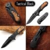 Custom Engraved Folding Pocket Knife (Tactical Black)