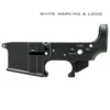 MWA-15 Stripped Lower Receiver | 7075-T6 Forged | WHITE LOGO | Mad Wolf Armory